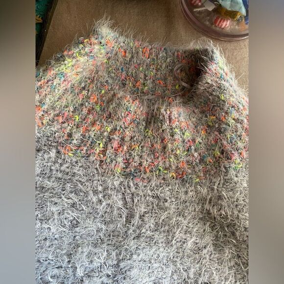 Free People Sweater Women Pullover Gray Preppy Stardust Comfy Holiday Top Sz M - Picture 6 of 12